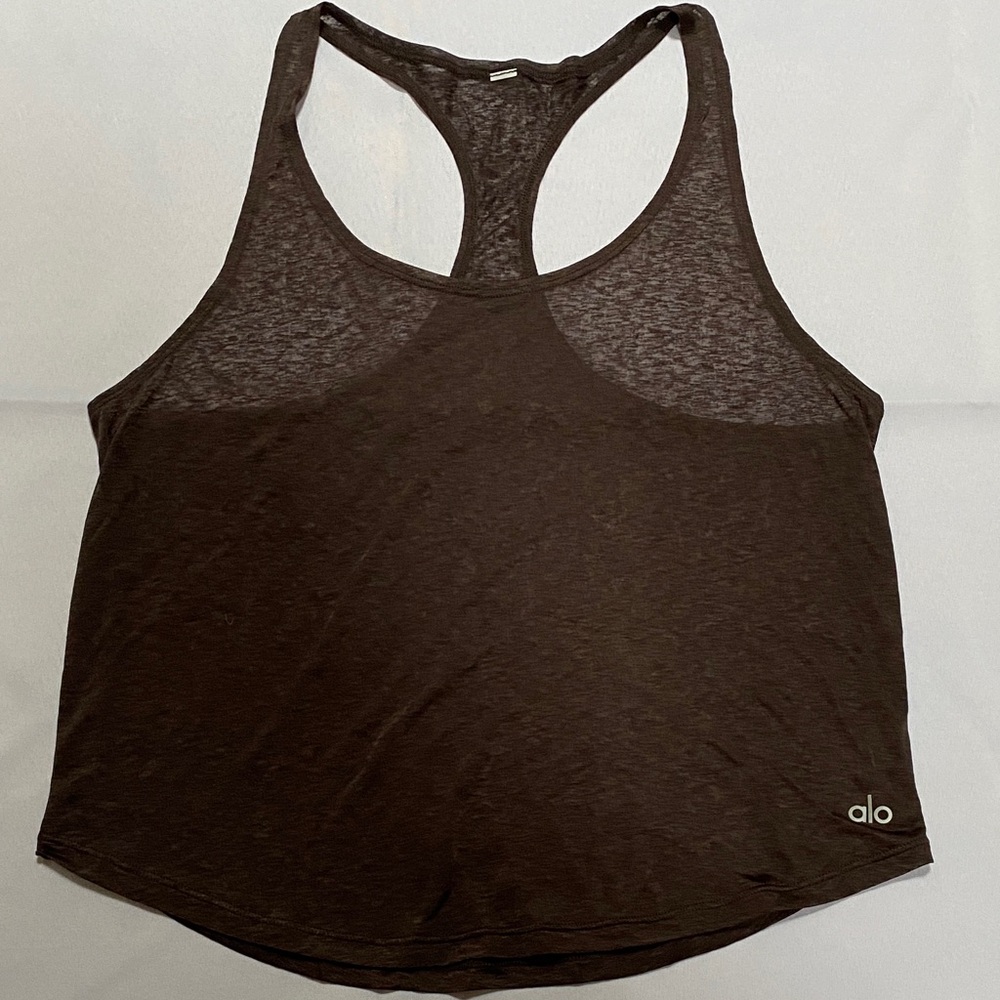 ALO Yoga Raisin  Dark Brown Racer Back Tank Top XS